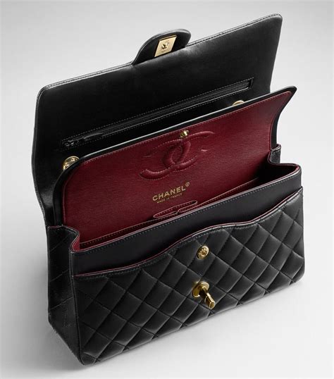 chanel classic flap red interior